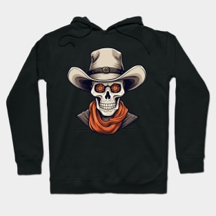 Halloween Cowboy Skeleton With Western Hat Wild West Hoodie